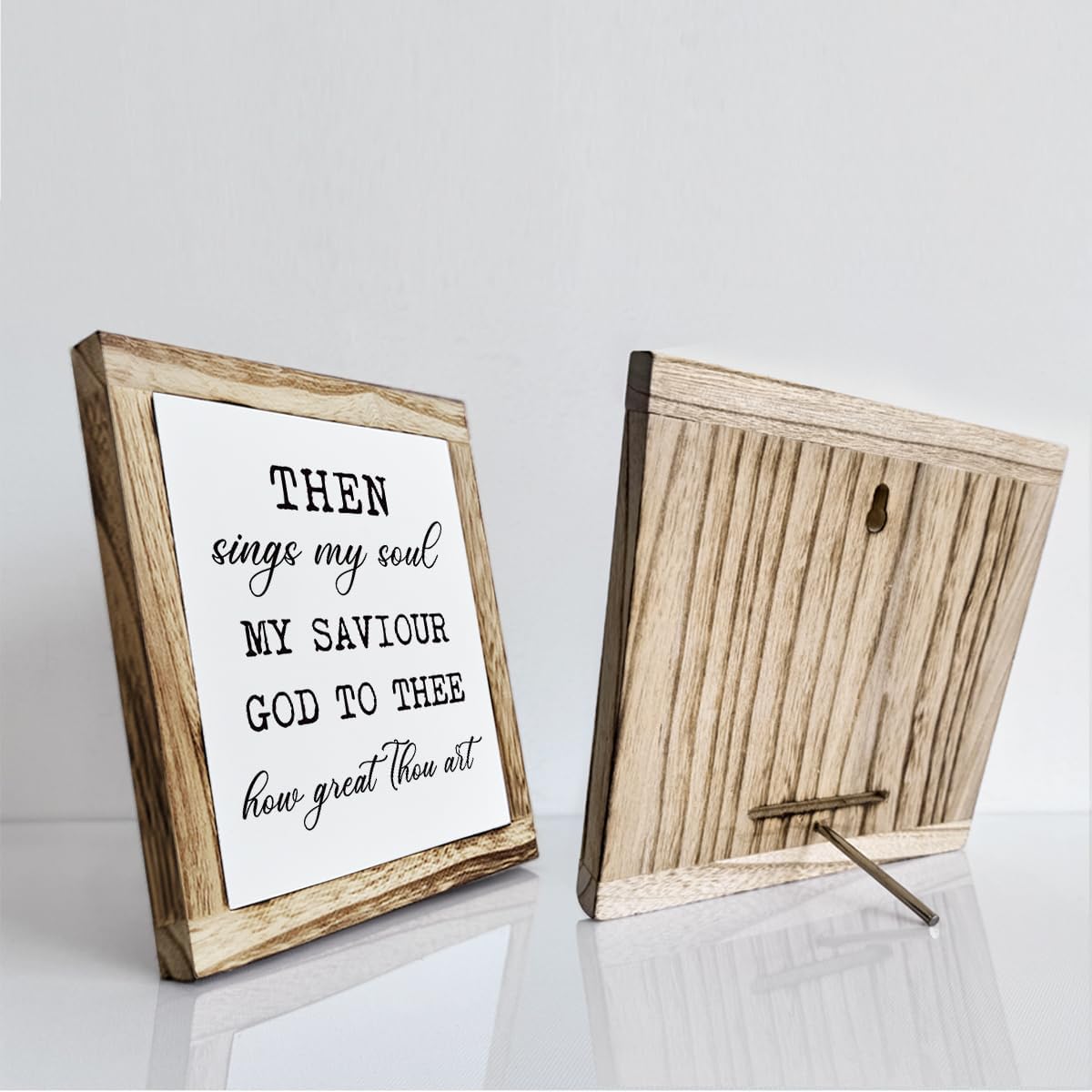Rustic Wood Sign – ‘Sings My Soul’ Inspirational Wooden Plaque – Small Table or Shelf Decor, Spiritual Desk Sign, Wall Art for Home, Bedroom, Farmhouse Living Room, Motivational Quote, Home Decoration