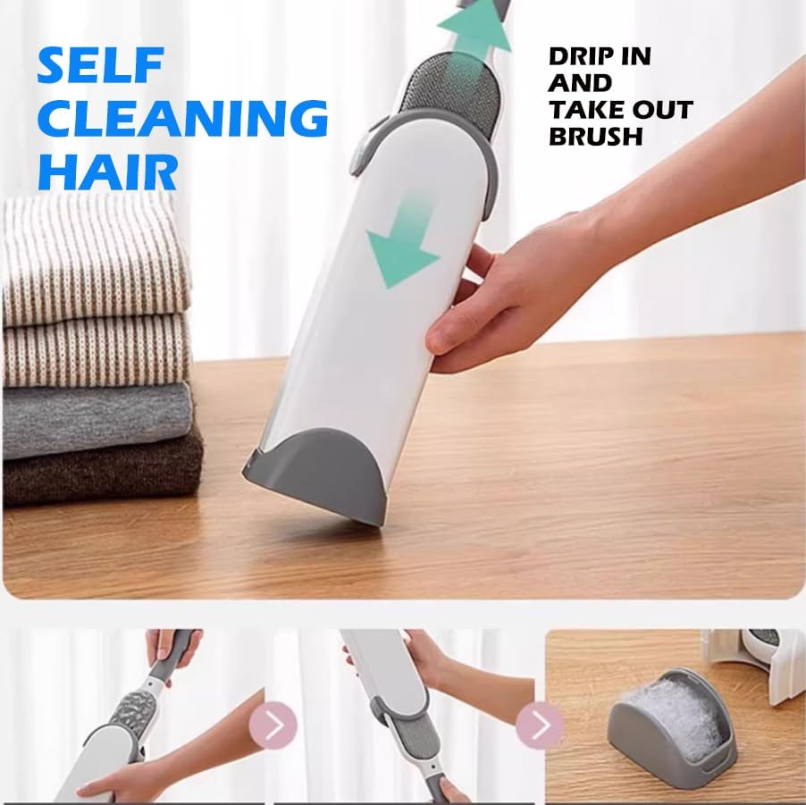 Self-Cleaning Pet Hair Remover, Lint Remover, Cat Fur Bush, Sitcky Roller for Clothes, Reusable Hair Cleaner Brush, Lint Brush for Clothes, Better Than Tapes Roller Brush B (Pink)