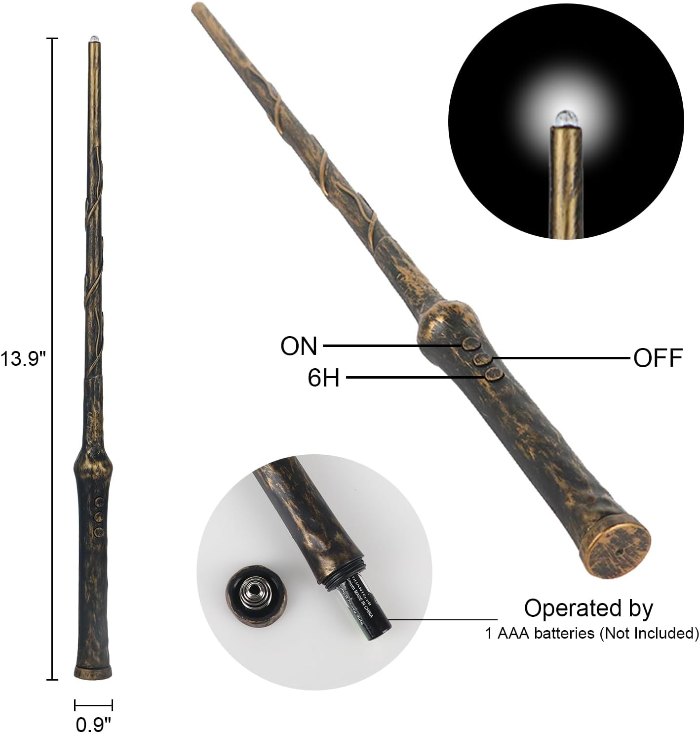 GenSwin 10.8" Floating Candles with Magic Wand Remote Timer, Flameless Taper Candles Flickering Battery Operated, LED Electric Hanging Window Candle Christmas Halloween Decorations(12 Pack, White)