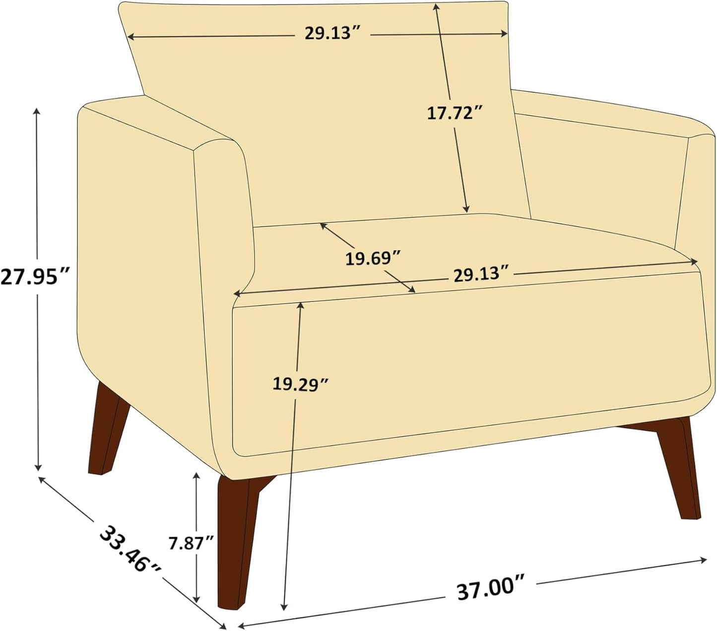 Oversized Accent Chair Modern Boucle Armchair for Living Room- 37" Wide Accent Chair with Solid Wood Legs, White Upholstered Lounge Chair for Bedroom & Office, Cozy Reading Chair (Easy Assembly)