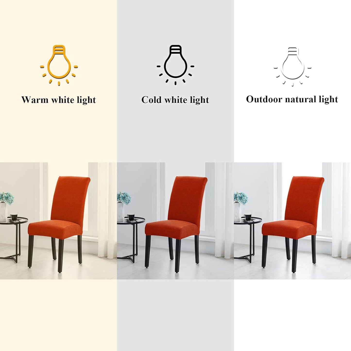 Joccun Chair Covers for Dining Room Set of 2, Dining Chair Slipcovers Stretch Dining Room Chair Covers Seat Protector, Parsons Chair Cover for Home,Hotel,Banquet(Pureed Pumpkin,2 Pack)