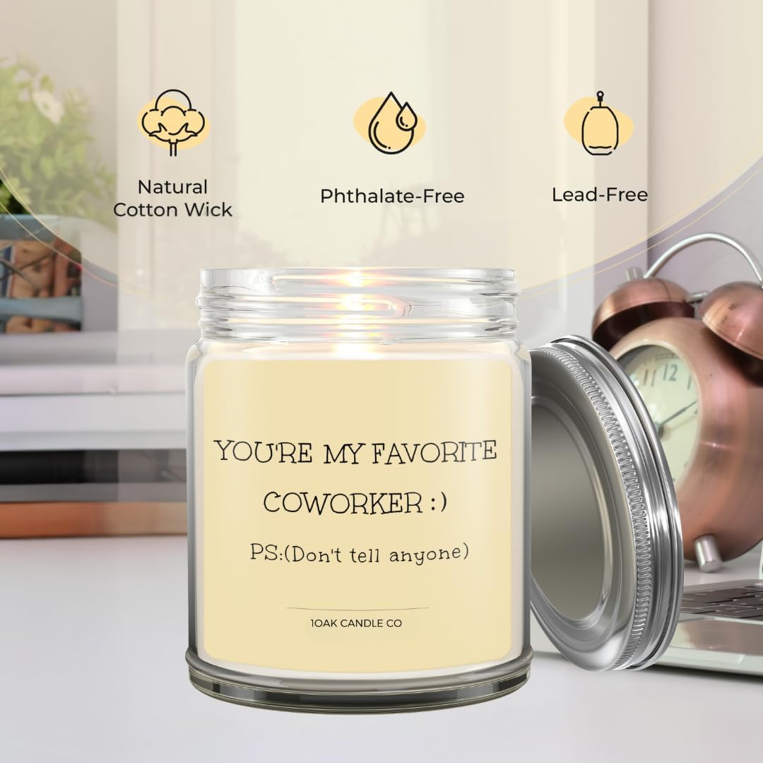 1OAK Vanilla Coworker Candle - Office Gifts for Coworkers - Funny & Farewell Gifts for Women, Men & Colleagues
