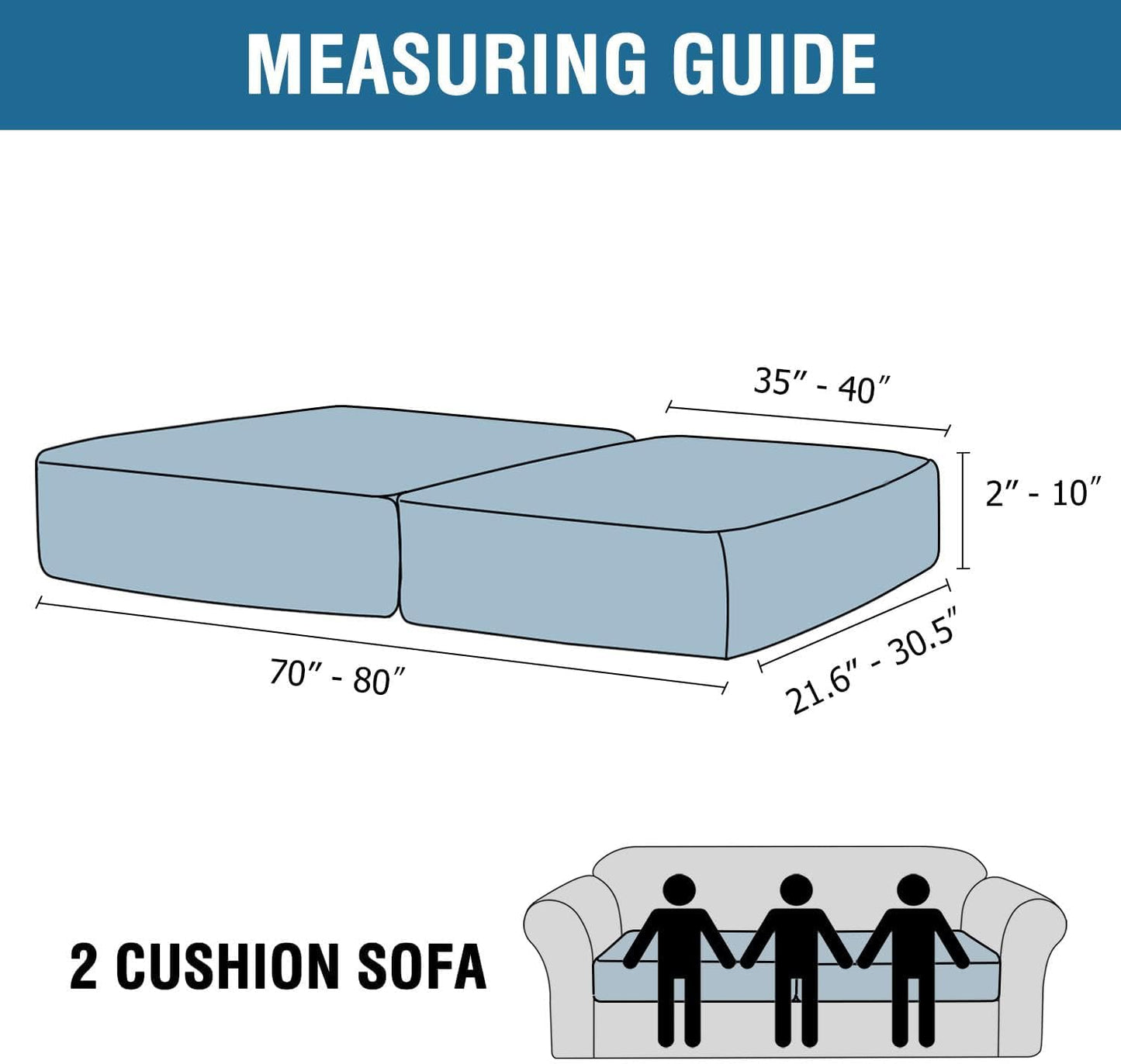 H.VERSAILTEX Velvet Stretch Couch Cushion Cover Plush Cushion Slipcover Cushion Furniture Protector Seat Cushion Sofa Cover (2 Piece Large Sofa Cushion Covers, Vintage Green)