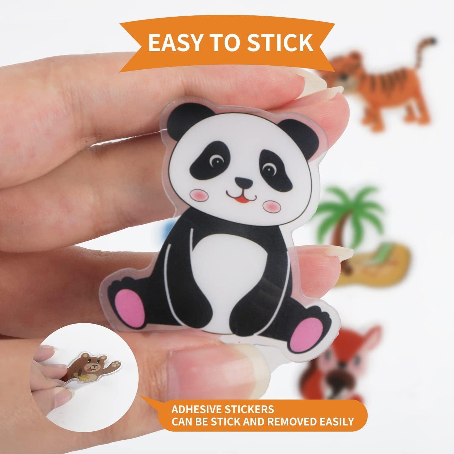 Window Clings Stickers for Kids Window Gel Clings Decals Thick Gel Clings Toddlers and Adults Classroom Home Nursery Airplane Birthday Party Supplies (Jungle Animals)