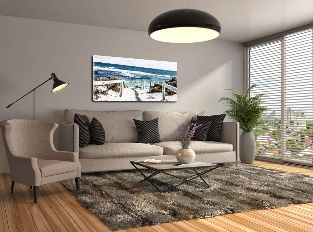 DZL Art S74275 Rottnest Island Beach Seascape Painting Sea Nature Pictures Wall Art Canvas Prints Painting Ready to Hang for Living Room Bedroom Decor Office Wall Decor Home Decoration