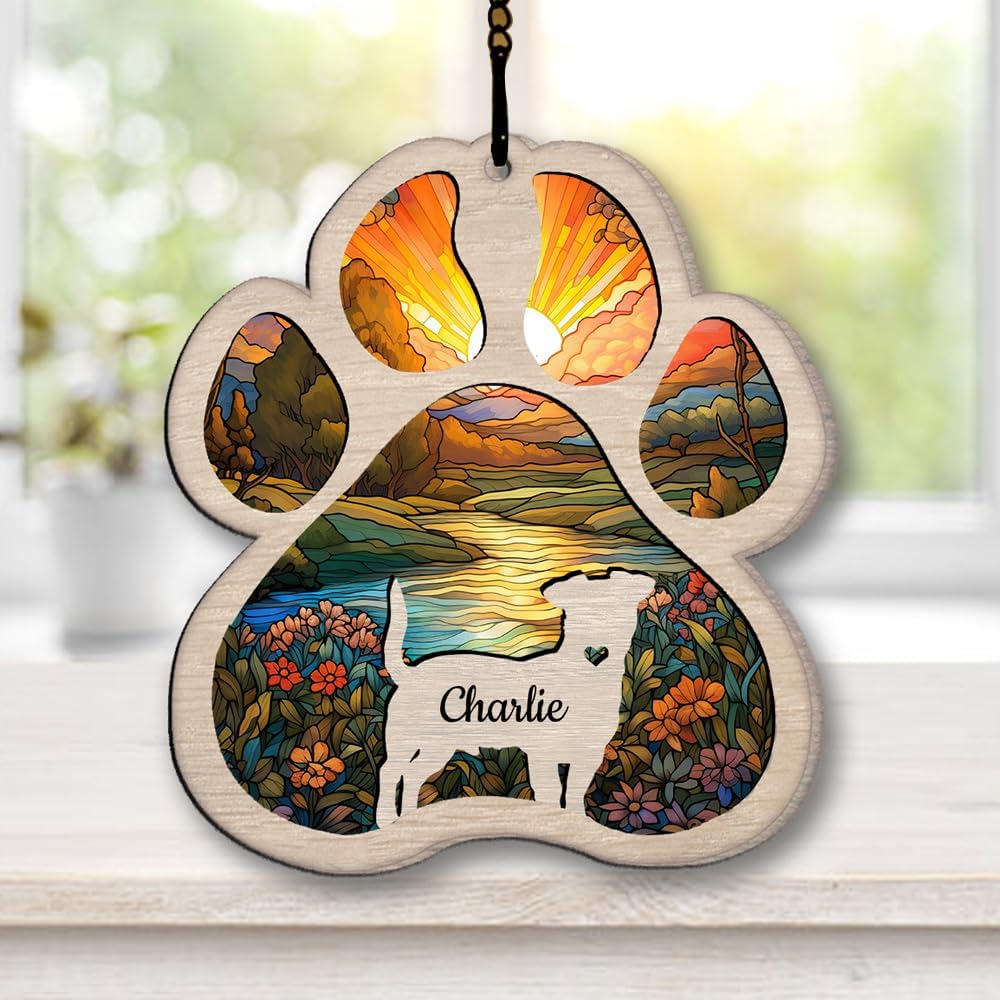 Personalized Golden Retriever Suncatcher Dog Memorial Gifts, Custom Golden Retriever Ornament Christmas Tree, Pet Remembrance Gift, Loss of Dog Sympathy Gift, Pet Loss Suncatcher