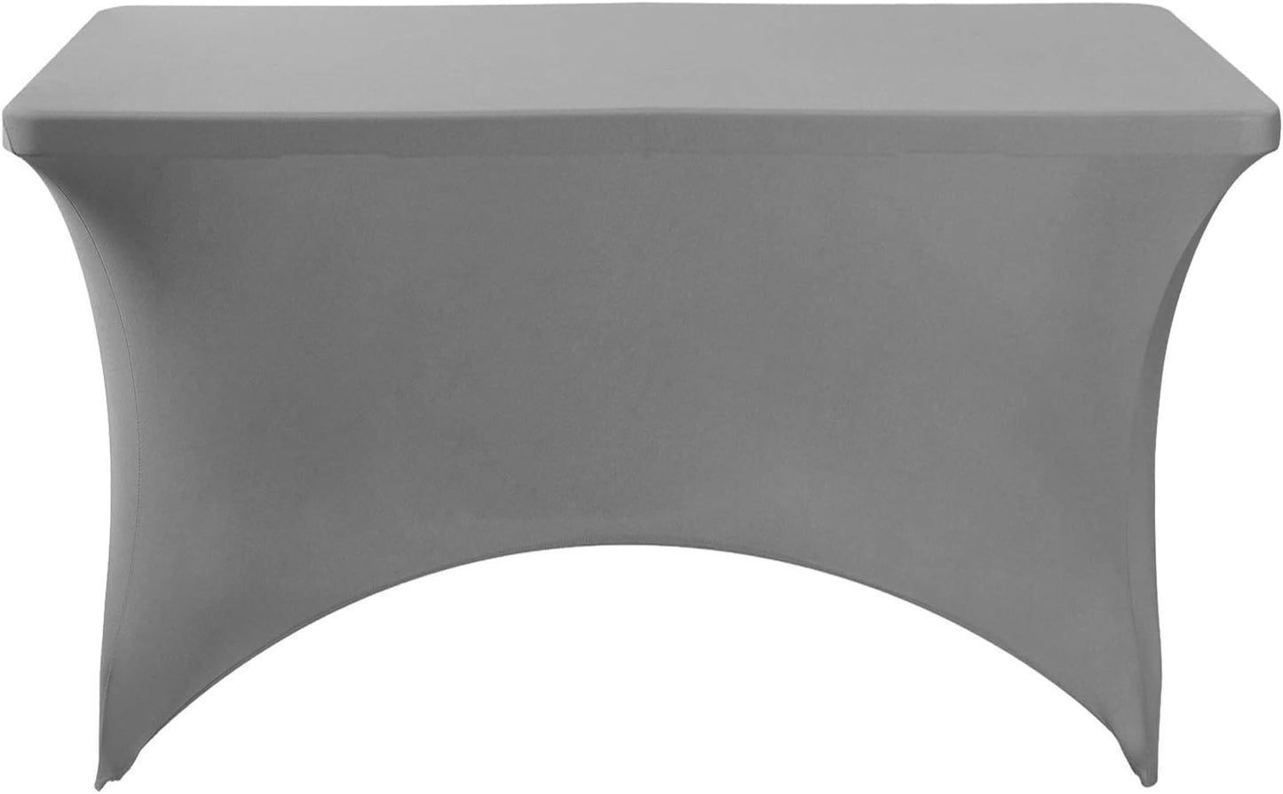 Spandex Table Cover for 4FT or 6ft or 8ft Table Universal Fitted Stretch Tablecloth for Party, Banquet, Wedding and Events-Gray