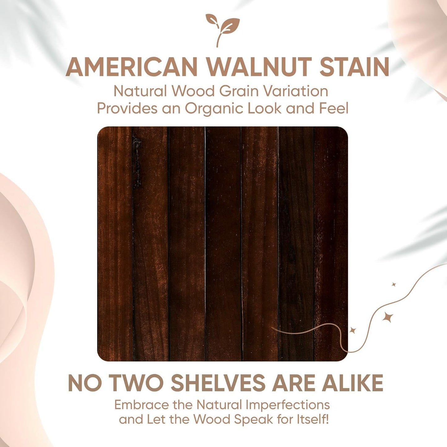 Homeforia 24inch Walnut Floating Shelves for Wall, High End Solid Real Wood 24in Floating Shelf for Bathroom, Dark Brown 24 inch Long Floating Shelves, Heavy Duty Bracket, 24 X 6.5 X 1.75 in, Set of 2