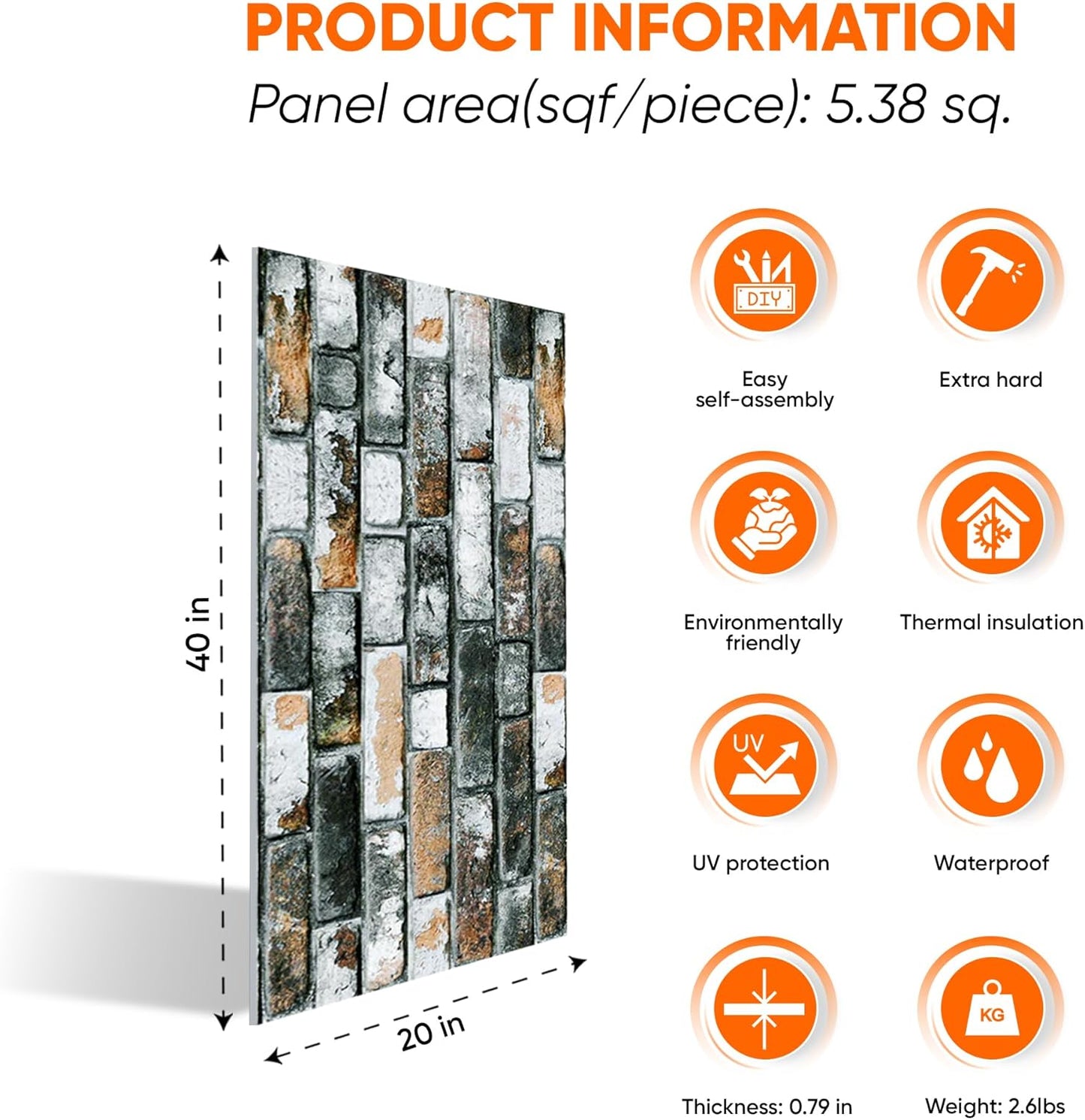 IZODEKOR 3D Stone Effect Wall Panels - Faux Stone Paneling for Living Room, Kitchen, Bathroom and More | Towards The Bridge - Pack of 3, Covers 16 sq ft