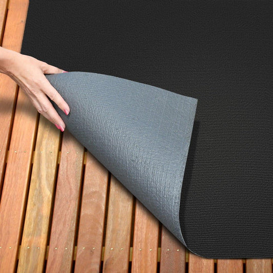 House, Home and More Indoor Outdoor Carpet with Rubber Marine Backing - Black - 6 Feet x 30 Feet - Durable, UV-Resistant - Adds Color and Comfort to Your Deck, Patio or Other Outdoor Rug Space.