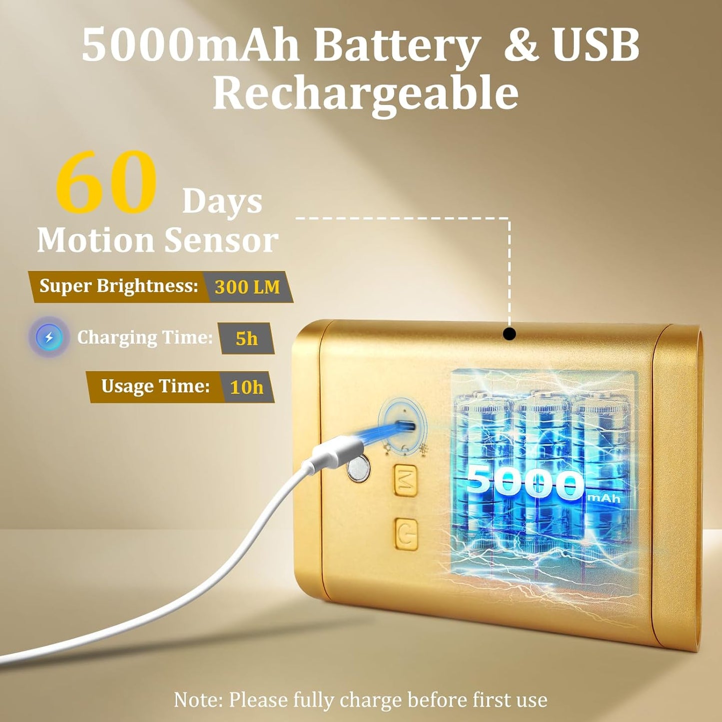 Battery Operated Wall Sconce Light: 5000mAh Rechargeable Motion Sensor Night Light 3 Colors Wireless Sconce Magnetic Closet Lights Motion Sensor Stair Light Indoor LED Wall Light for Bedroom Hallway