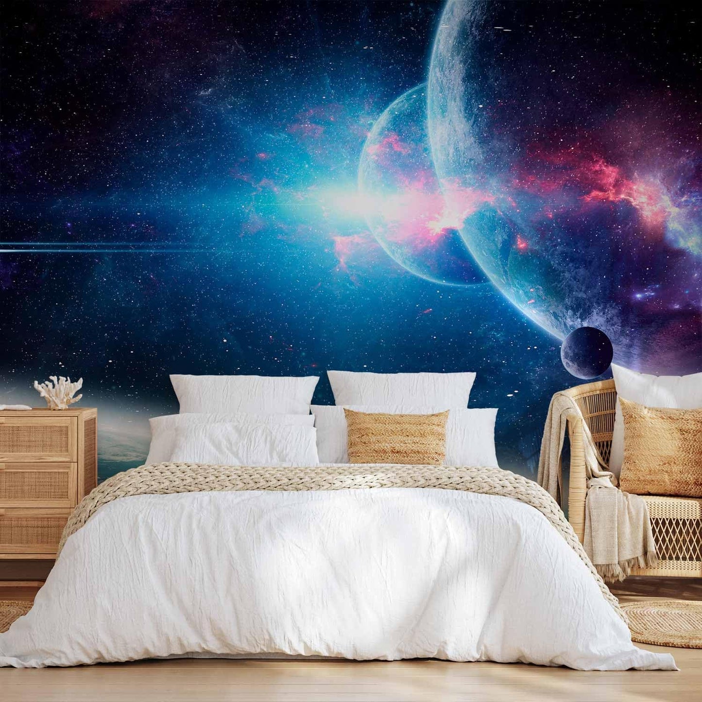 artgeist Wall Mural Cosmos 116x83 in - Peel and Stick Self-Adhesive Wallpaper Removable Large Sticker Foil Wall Decor Print Stars Solar System Universe Space b-C-10047-a-a
