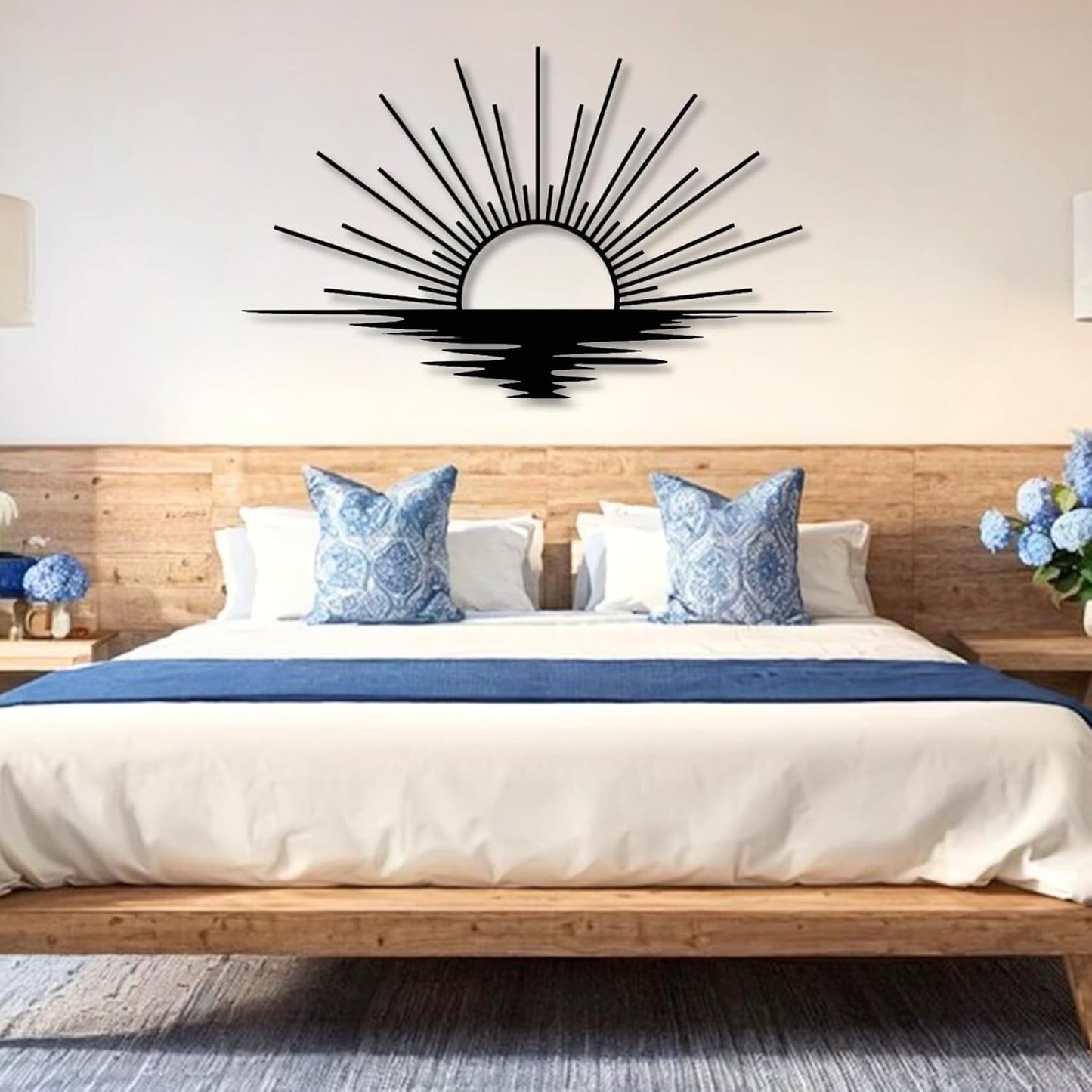 Sunrise Metal Wall Art, Metal Sun Wall Decor, Metal Sun Outdoor Decor, Large Metal Sun Wall Art, Sun Wall Art, Boho Sun Wall Art, Sunshine Metal Sign, Living Room Bedroom Wall Hangings (Gold, 59"x 35"| 150x89cm)