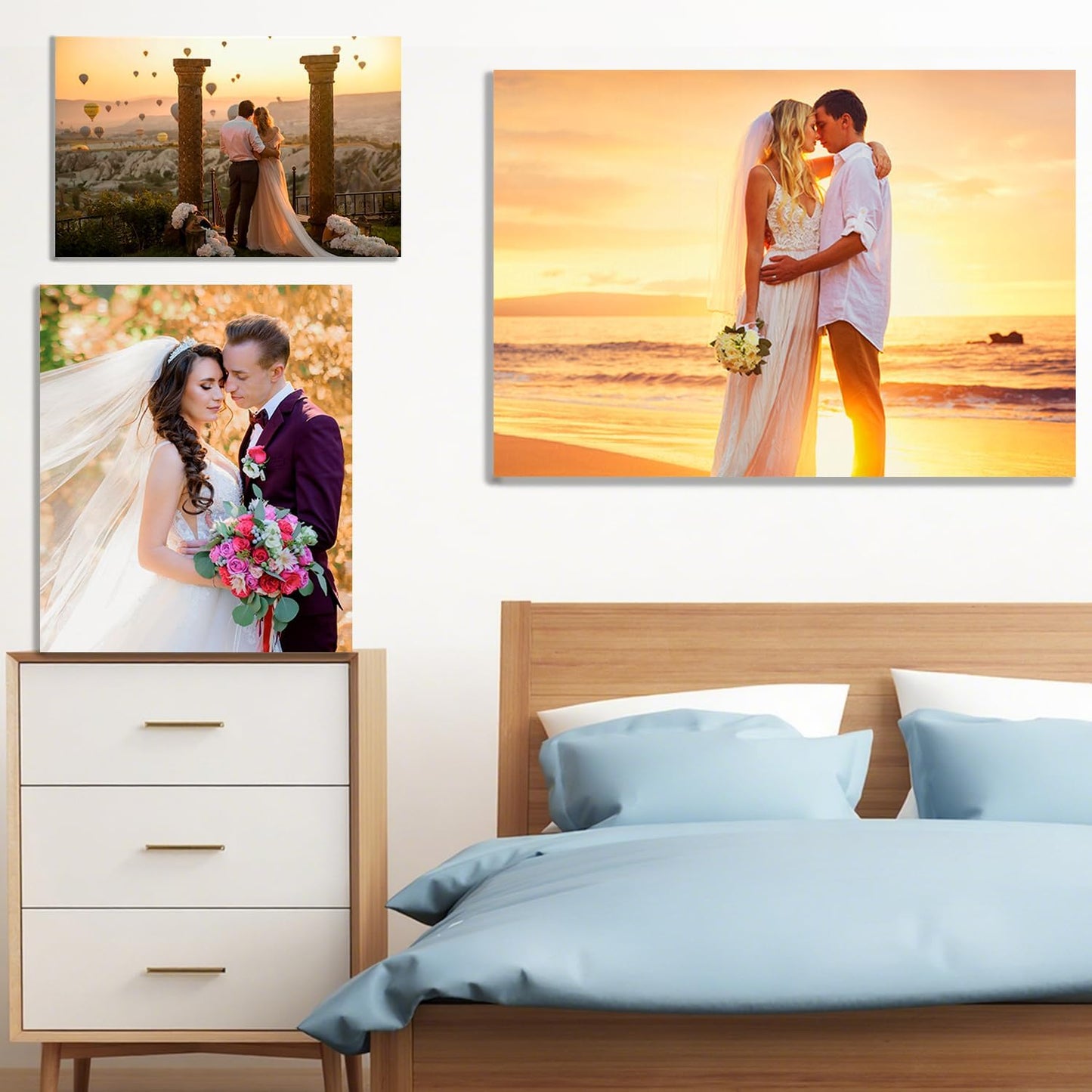 YUNART Ship Next Day - Custom Canvas Prints with Your Photos, Personalized Canvas with Pictures Print for Wall Art Bedroom, Customized Photo Gifts for Couple Men Women Mom Baby Dog Family - 12"x16"