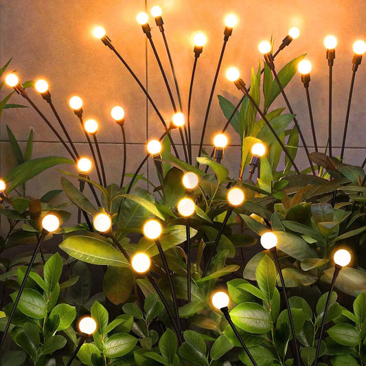 Solar Garden Lights Outdoor, 4 Pack 32LED Swaying Light Waterproof Solar Lights Outdoor for Yard Pathway Patio, Swaying Lawn Decor as Gardening Gifts for Women Holiday