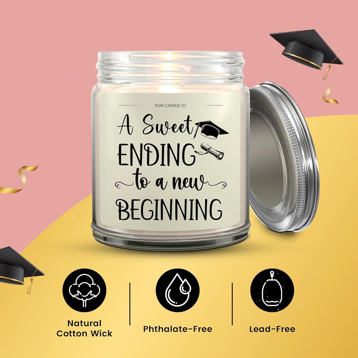 1OAK Vanilla Scented Candles Gifts for Women - Graduation Candle - 2025 Graduation Gifts for Her, Him - College, High School Senior 2025