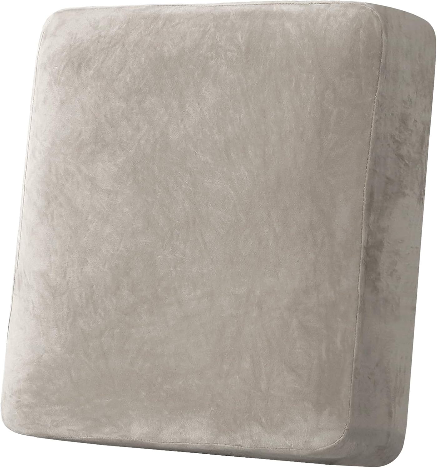 H.VERSAILTEX Velvet Stretch Couch Cushion Cover Plush Cushion Slipcover for Chair Cushion Furniture Protector Seat Cushion Sofa Cover (1 Piece Armchair Cushion Covers, Oatmeal)