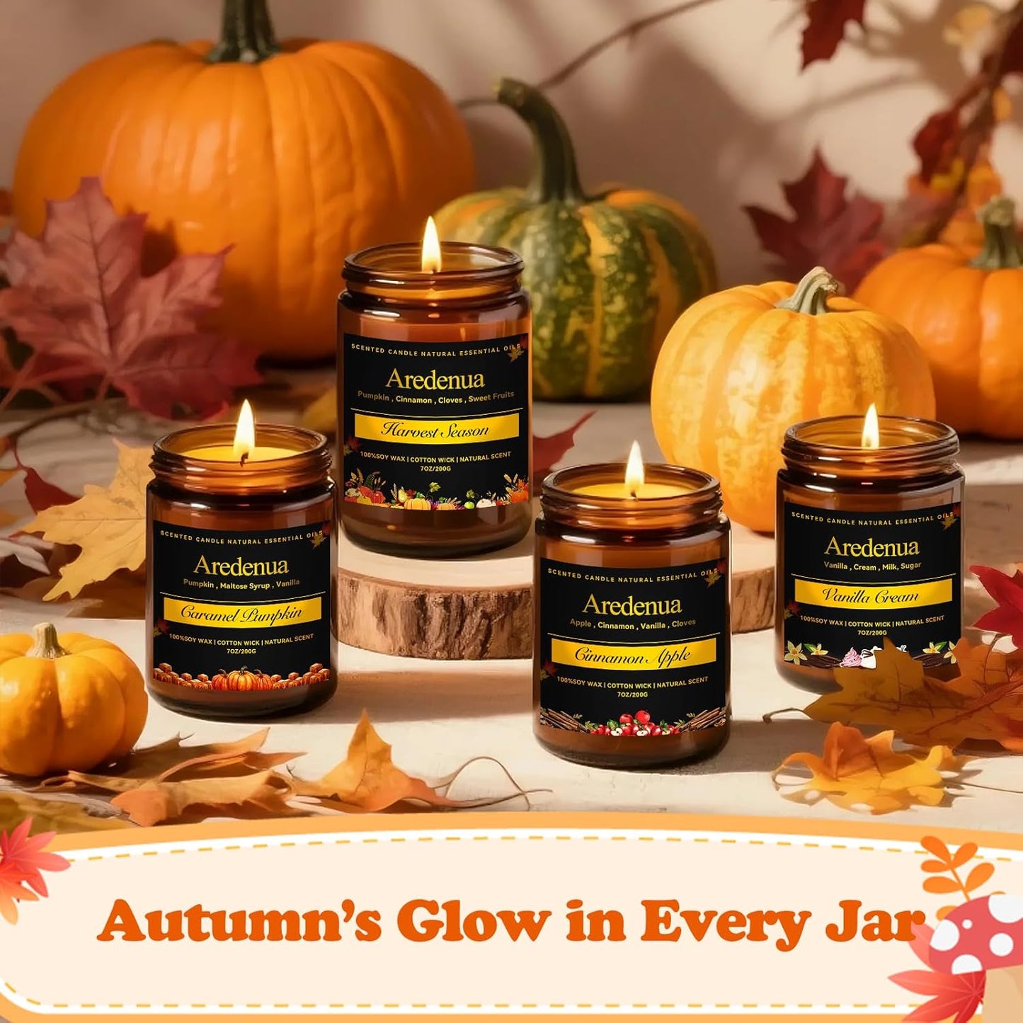 Cinnamon Roll Candles | Fall Cinnamon Candle - Autumn Scented Candle for Home, 7oz Soy Candles for Home Scented, Fall Gifts for Women & Men, Cozy Seasonal Sweet Scent for Autumn & Thanksgiving