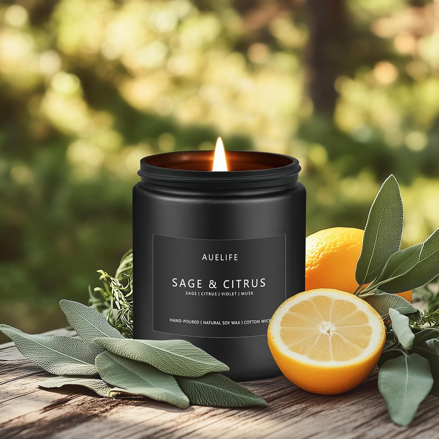 Sage & Citrus Candle | Scented Candle for Home, Aromatherapy Candles - Soy Candles for Home Scented, Gift for Women Men, Home Fragrance Decoration -7oz
