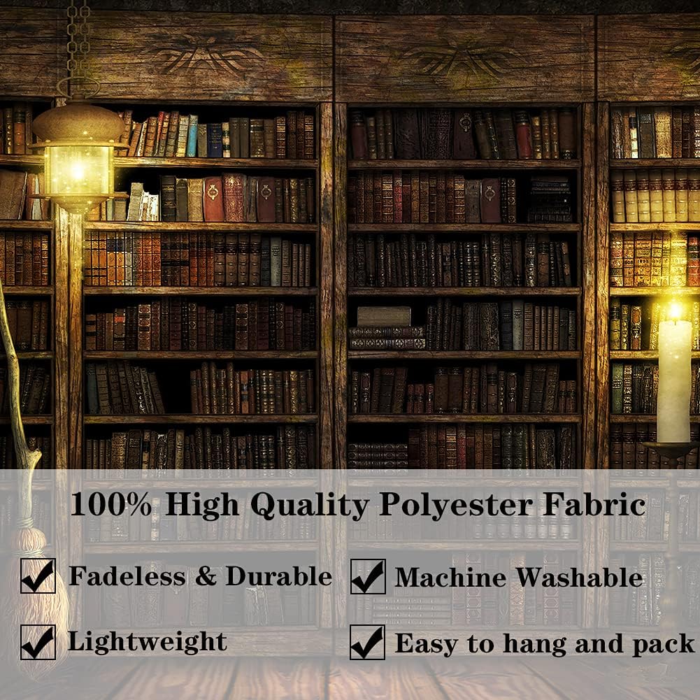 Vintage Bookshelf Wall Hanging - Study Room Picture Tapestry Retro Bookshelf Wall Art Library Bohemian Hippie Tapestries Bedroom College Dorm Decor