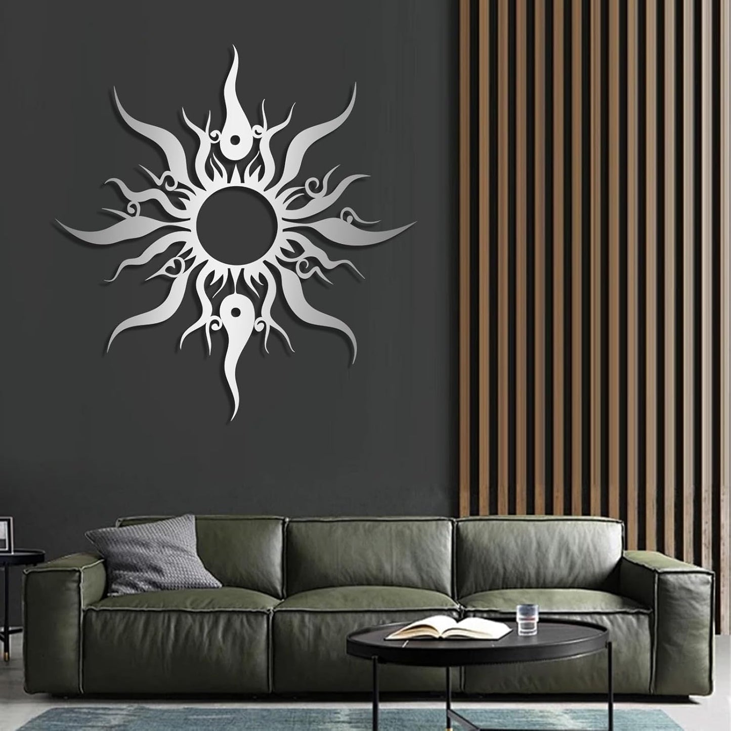 Hotuijxca Metal Wacky Sun Wall Art, Wacky Sun Metal Decor for Livingroom, Bedroom (Gold, 35"x34"/90x87cm, metal wall art)