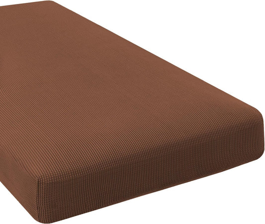 H.VERSAILTEX Super Stretch Individual Chaise Cover Sectional Couch Covers for L Shaped Sofa Both Left/Right Featuring Thick Jacquard Textured Twill Fabric (1 Piece Chaise Cover, Caramel)