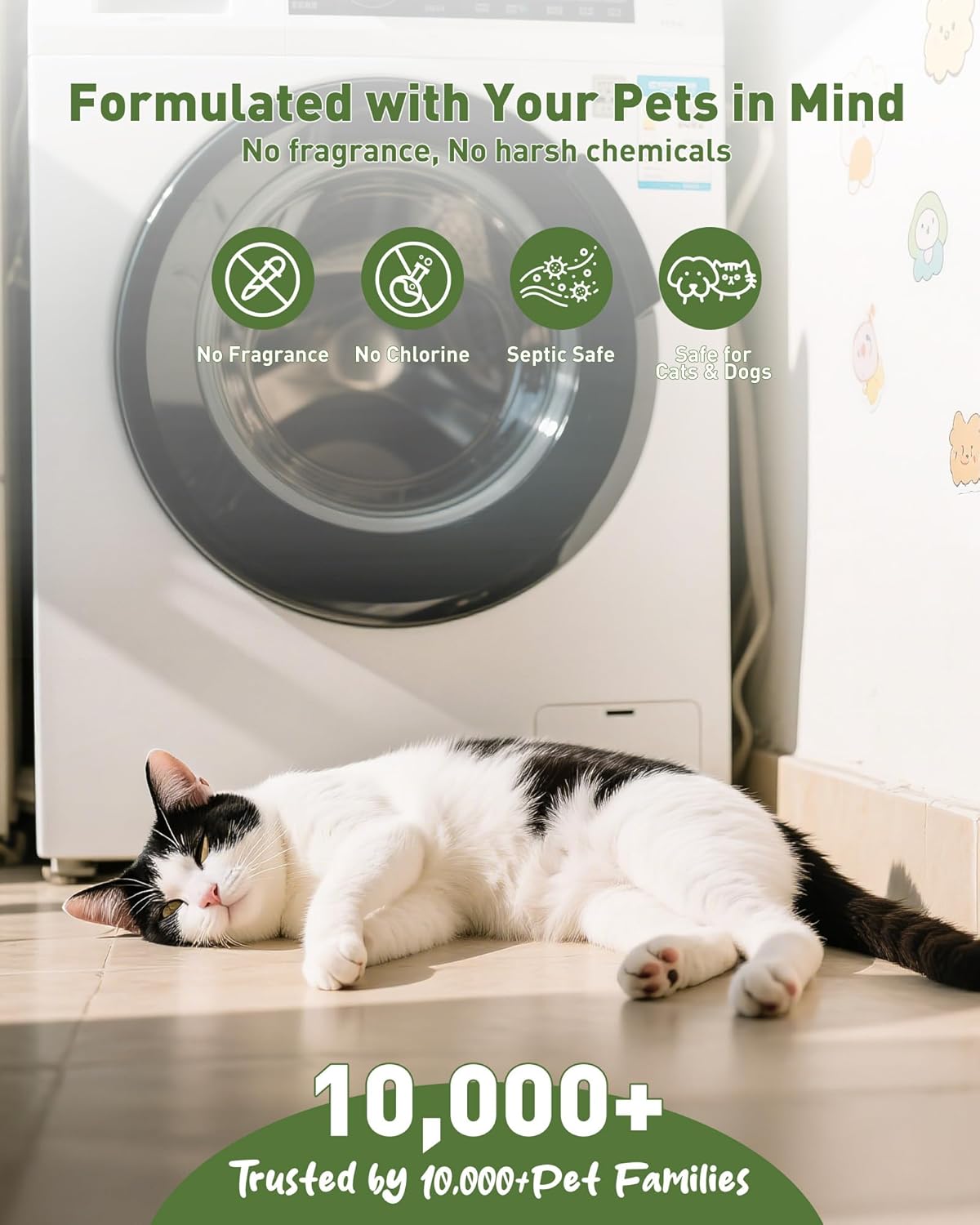 Washing Machine Cleaner Tablets – 36 Count, 18-Month Supply – Pet Hair & Odor Remover – Safe for Septic, Works with All Washers – Unscented – Washer Cleaner for Pet Owners