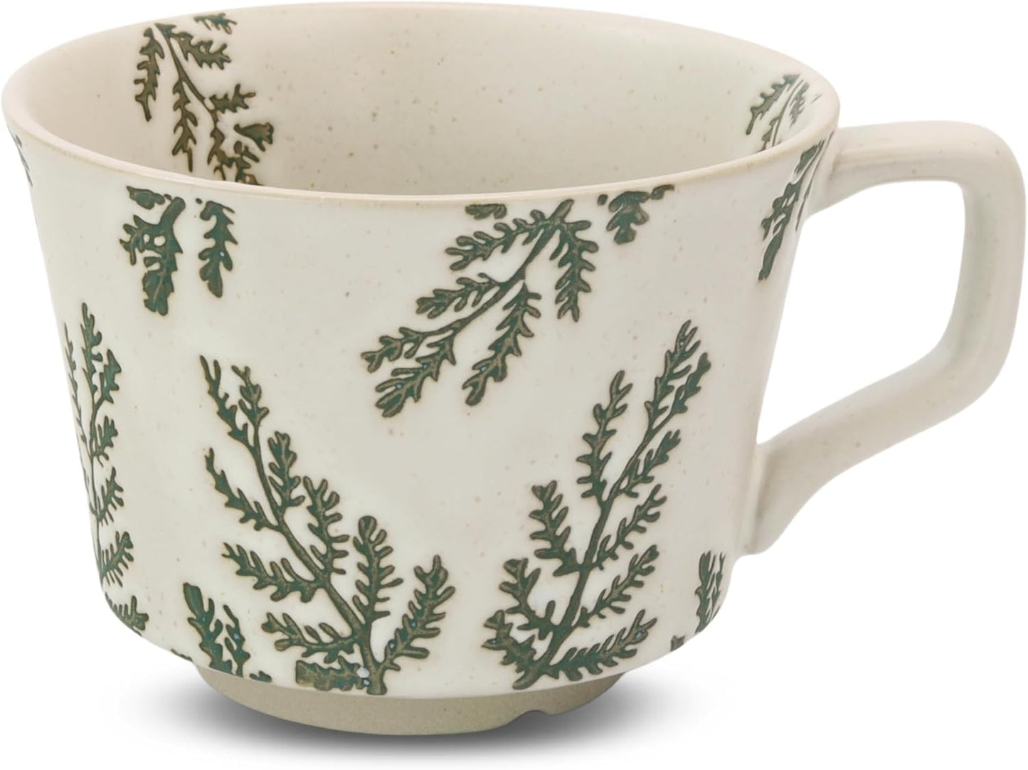 Ceramic Coffee Mug, 12 oz Novelty Unique Teacup with Large Handle, Stoneware Cup for Tea Mocha Latte Cappuccino Espresso (Leaf)