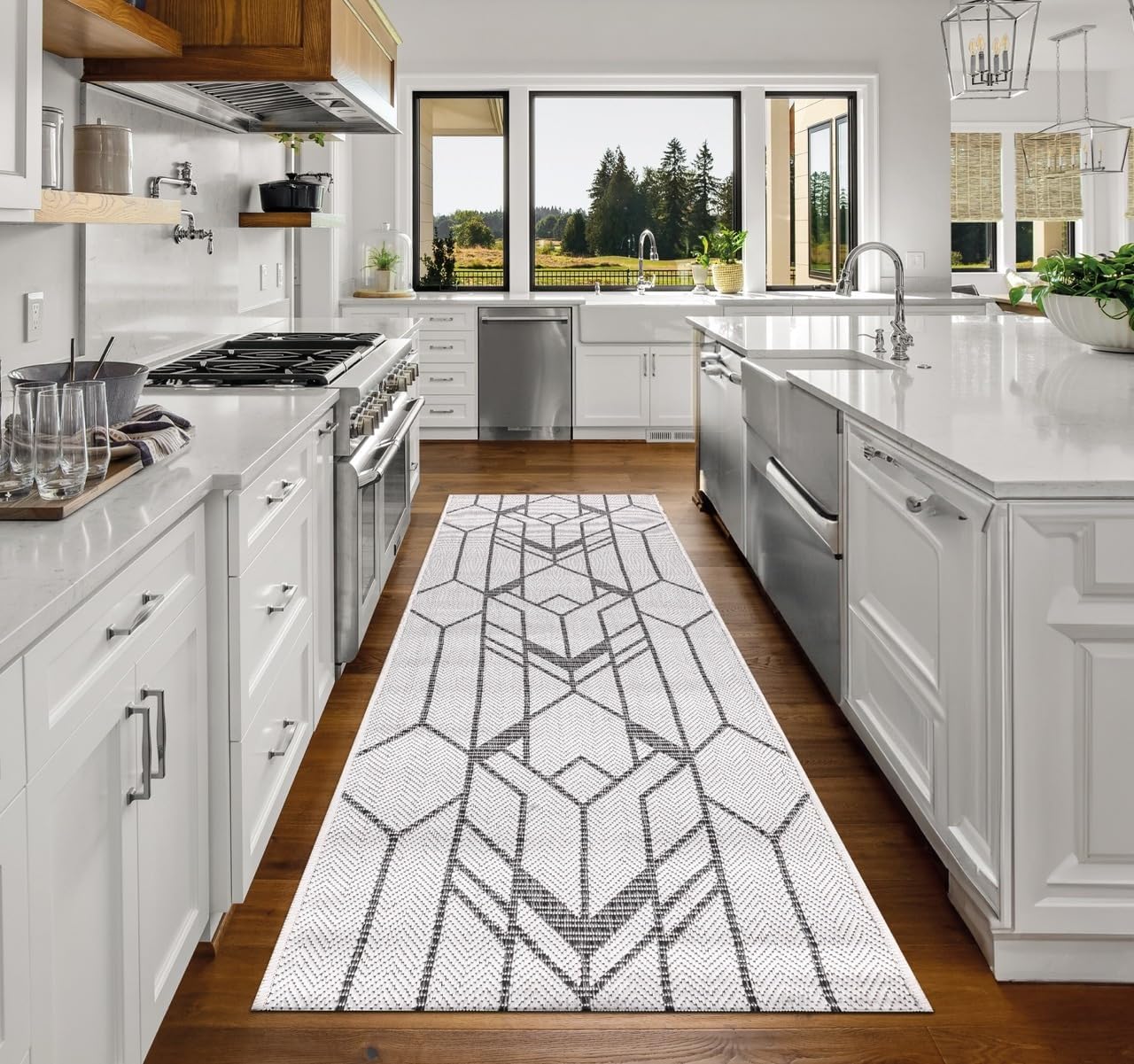 Keen Home Design Terrace Outdoor Runner Rug - 2x10 Washable Indoor/Outdoor Rug for Patio, Kitchen, Balcony, Beach, Garden, Deck and Porch, Size: 2'2"x9'11"