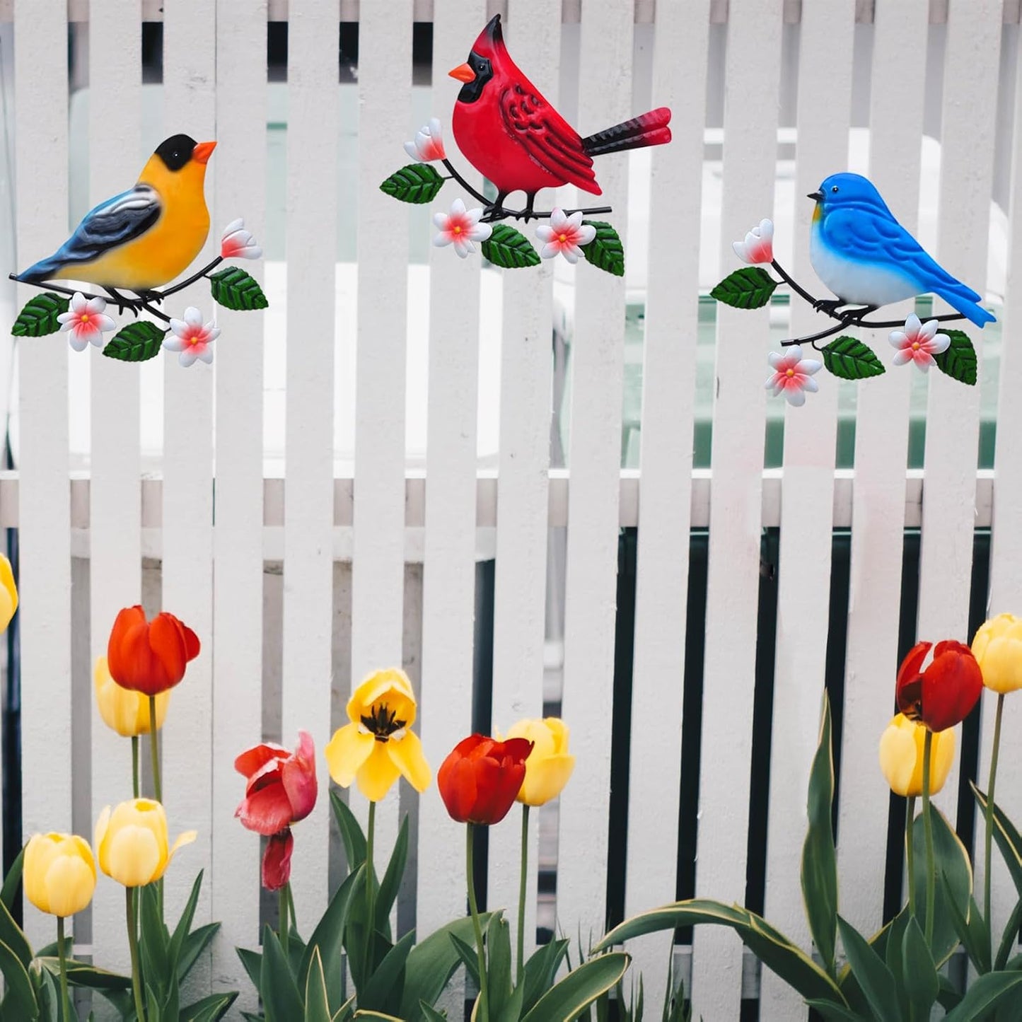 Metal Bird Wall Art 3D Outdoor Sculpture - Suitable for Gardens, Fence, Patio, Living Room, Bedroom, Yard