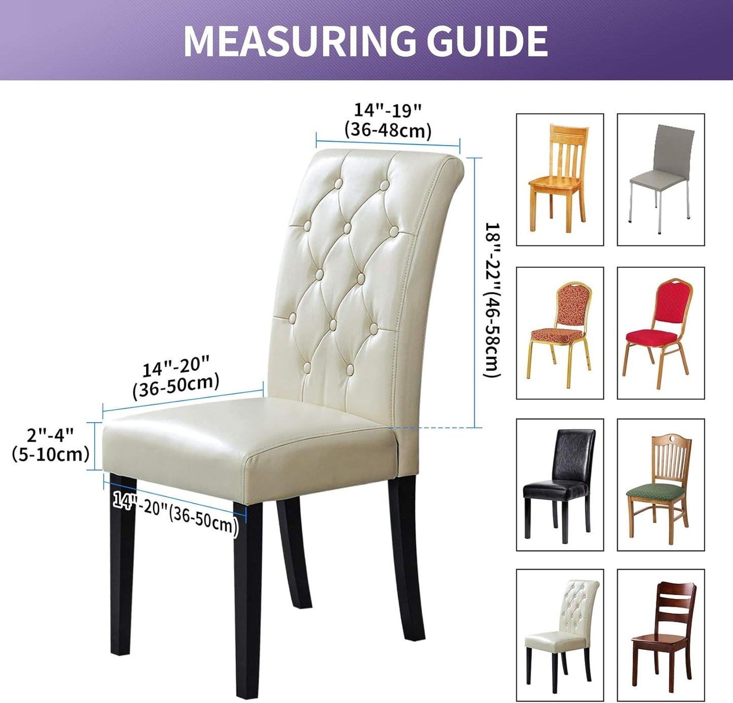 Joccun Chair Covers for Dining Room Set of 4, Dining Chair Slipcovers Stretch Dining Room Chair Covers Seat Protector,Washable Parsons Chair Cover for Home,Hotel,Banquet(Tan,4 Pack)