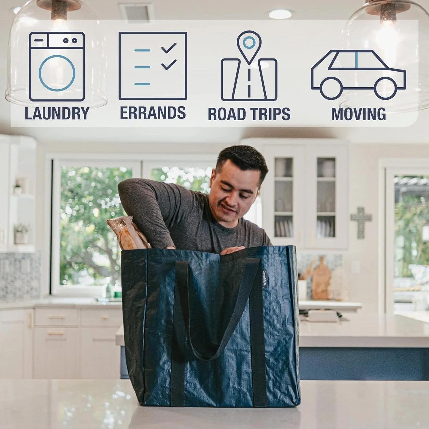 CleverMade Under Bed Storage Bag - Collapsible Storage for Shoes and Clothes Easy Use - Heavy Duty Utility Bag Home