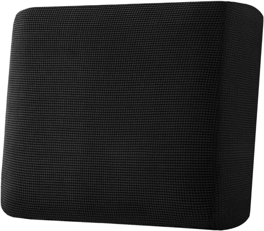 H.VERSAILTEX Super Stretch Individual Seat Cushion Covers Sofa Covers Couch Cushion Covers Slipcover Sets Thick Jacquard Textured Twill Fabric (1 Piece Chair Cushion Cover, Black)