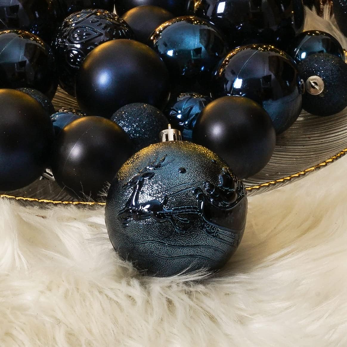 Christmas Ball Ornaments for Christmas Decorations - 41 Pieces Xmas Tree Blue Shatterproof Ball Ornaments with Hanging Loop for Holiday and Party Decoration