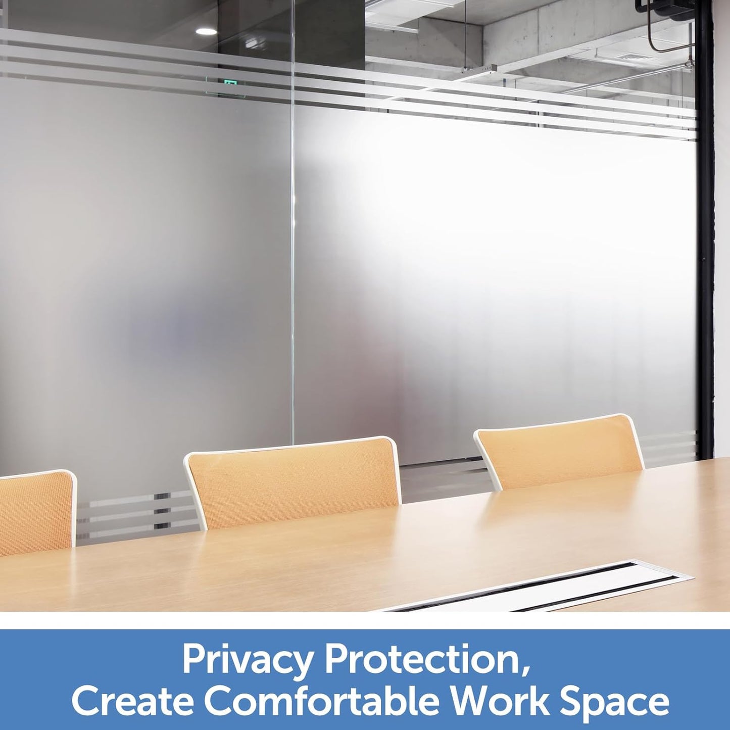 HIDBEA Frosted Window Privacy Film - Non Adhesive Static Cling Glass Stickers Sun UV Blocking Heat Control Door Covering Decals for Home Office, 45.3 x 236.2 Inch