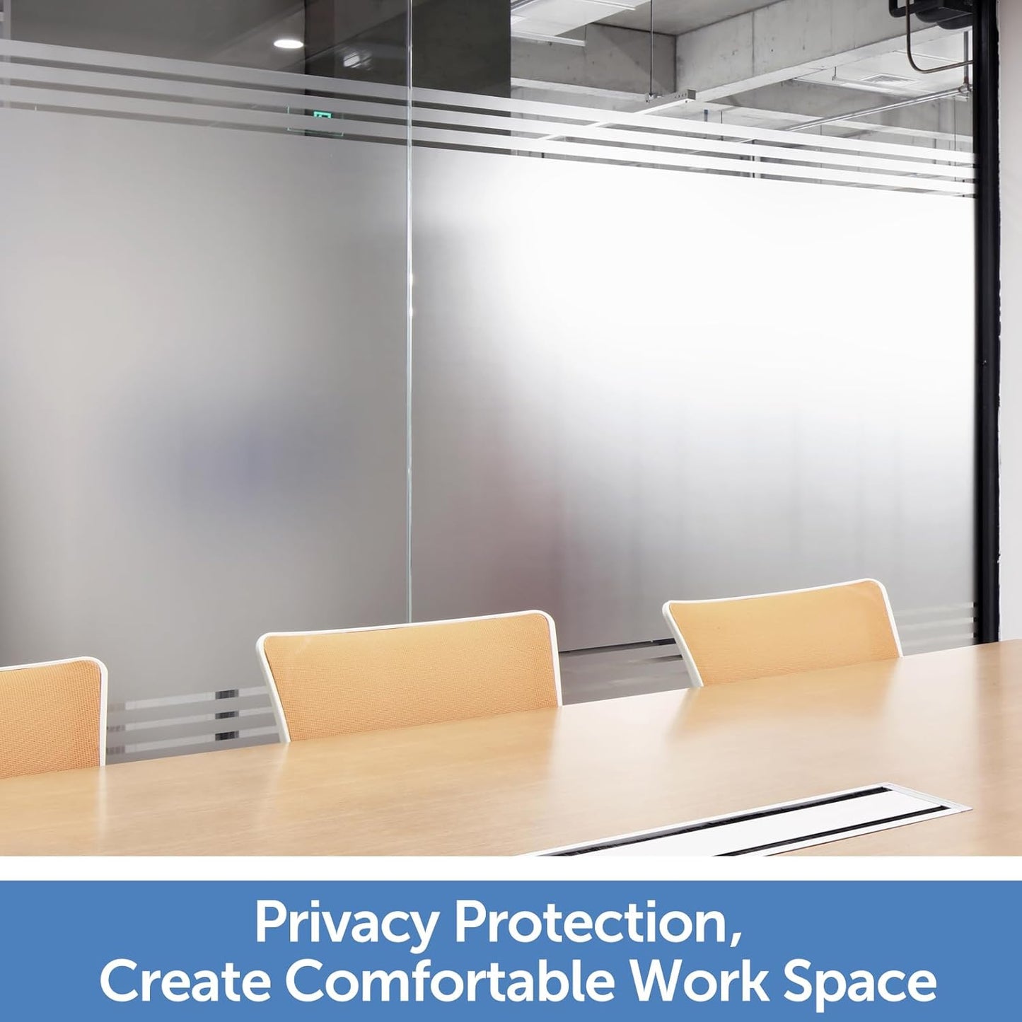 HIDBEA Frosted Window Privacy Film - Non Adhesive Static Cling Glass Stickers Sun UV Blocking Heat Control Door Covering Decals for Home Office, 17.3 x 98.4 Inch