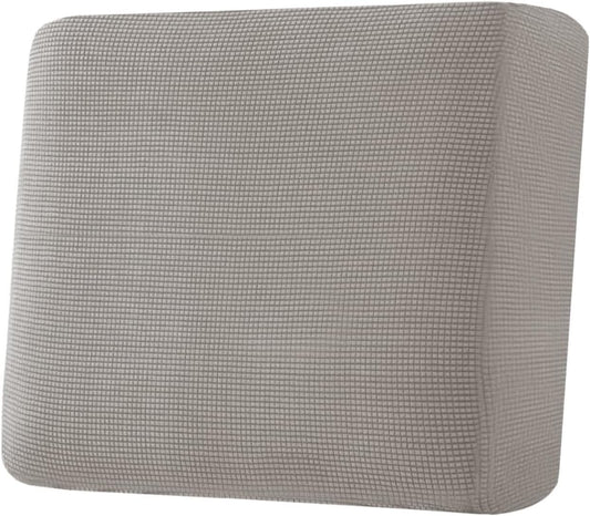 H.VERSAILTEX Super Stretch Individual Seat Cushion Covers Sofa Covers Couch Cushion Covers Slipcover Sets Thick Jacquard Textured Twill Fabric (1 Piece Chair Cushion Cover, Taupe)