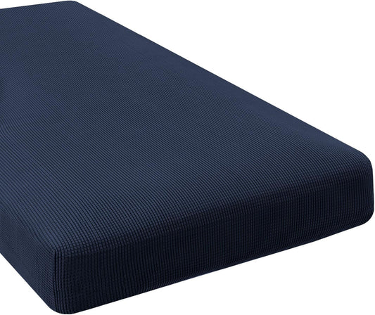 H.VERSAILTEX Super Stretch Individual Chaise Cover Sectional Couch Covers for L Shaped Sofa Both Left/Right Featuring Thick Jacquard Textured Twill Fabric (1 Piece Chaise Cover, Navy)
