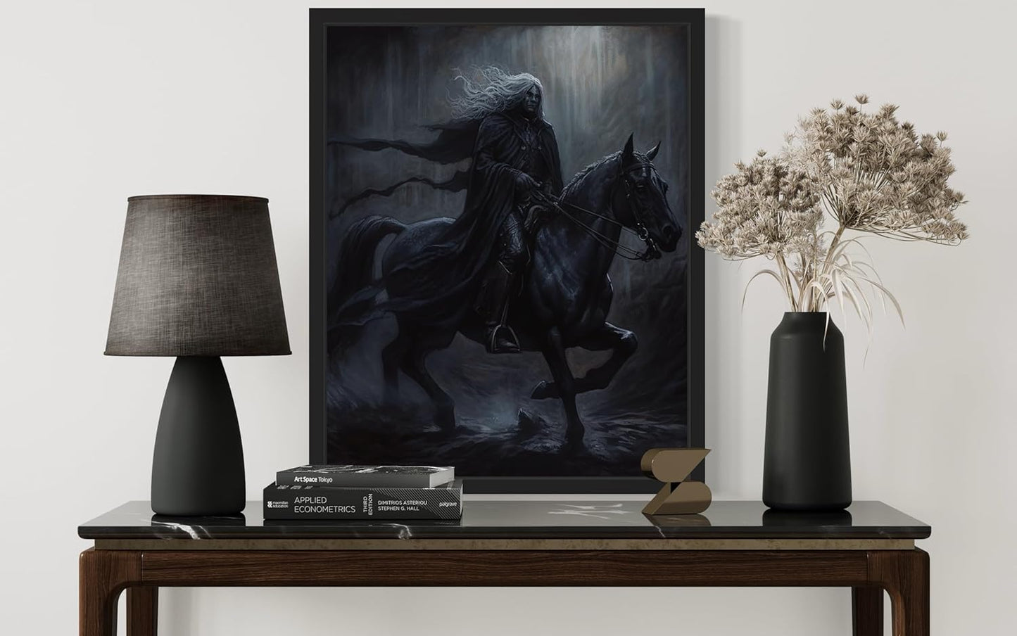 Black Dark Knight Poster Art Print, Halloween Scary Vintage Wall Art Academia Spooky Painting Decoration for Horror Prints, Gothic Posters Bedroom Decor 89 (Black Dark Knight, 8 x 10 inches, Unframed)