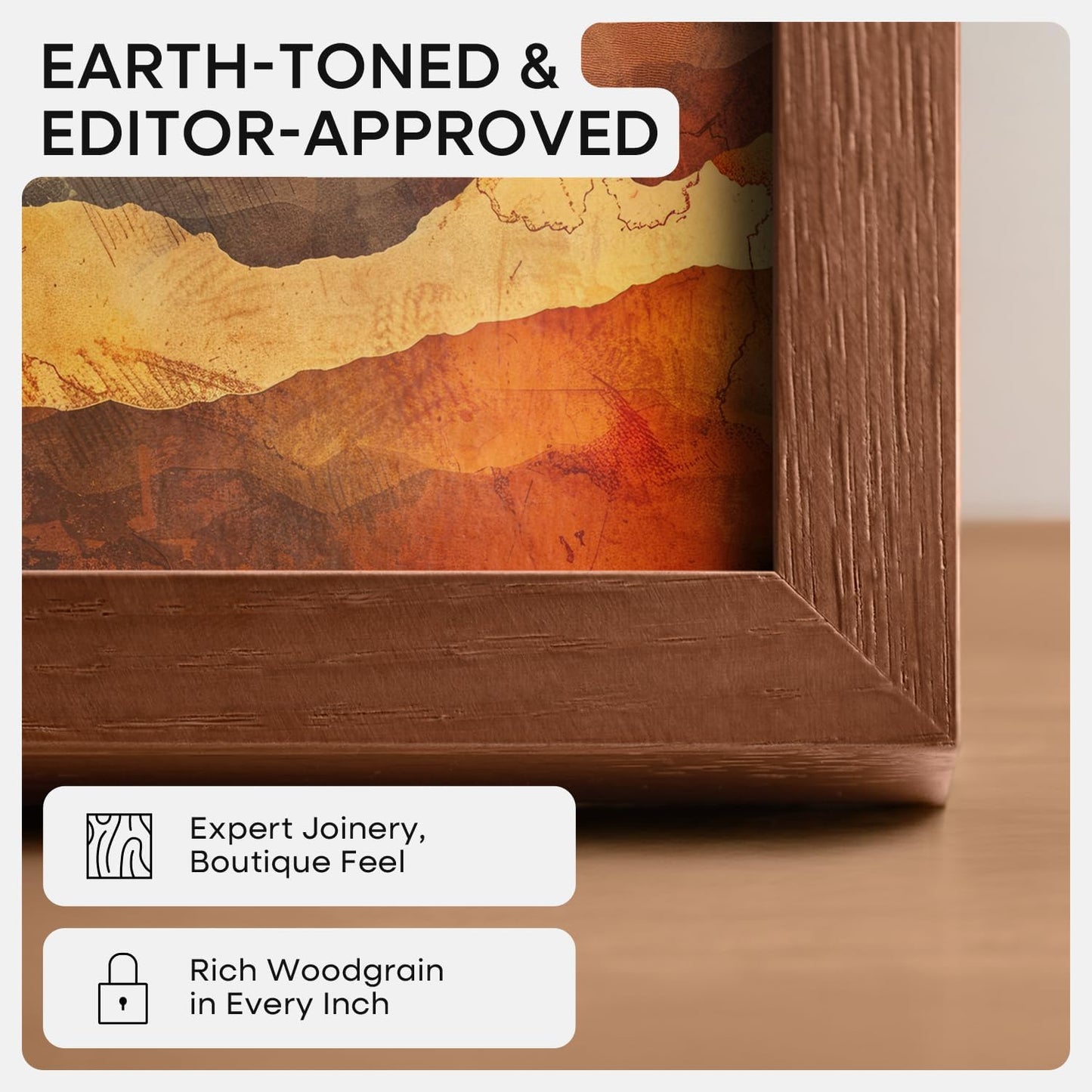Homeforia 14x22 Picture Frame Brown, High End Dark Oak 14x22 Walnut Wooden Frames with Mat 12x16, 14 x 22 Wood Poster Frame Matted to 12 by 16, 22x14 Hanging Frames, Tempered Glass, Wall Kit, Set of 1