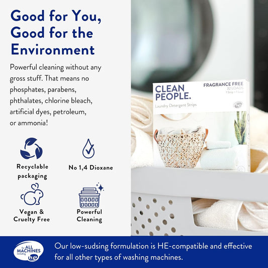 The Clean People Laundry Detergent Sheets - Laundry Soap - Ultra Concentrated, Recyclable Packaging, Stain Fighting - Lavender, 192 Pack