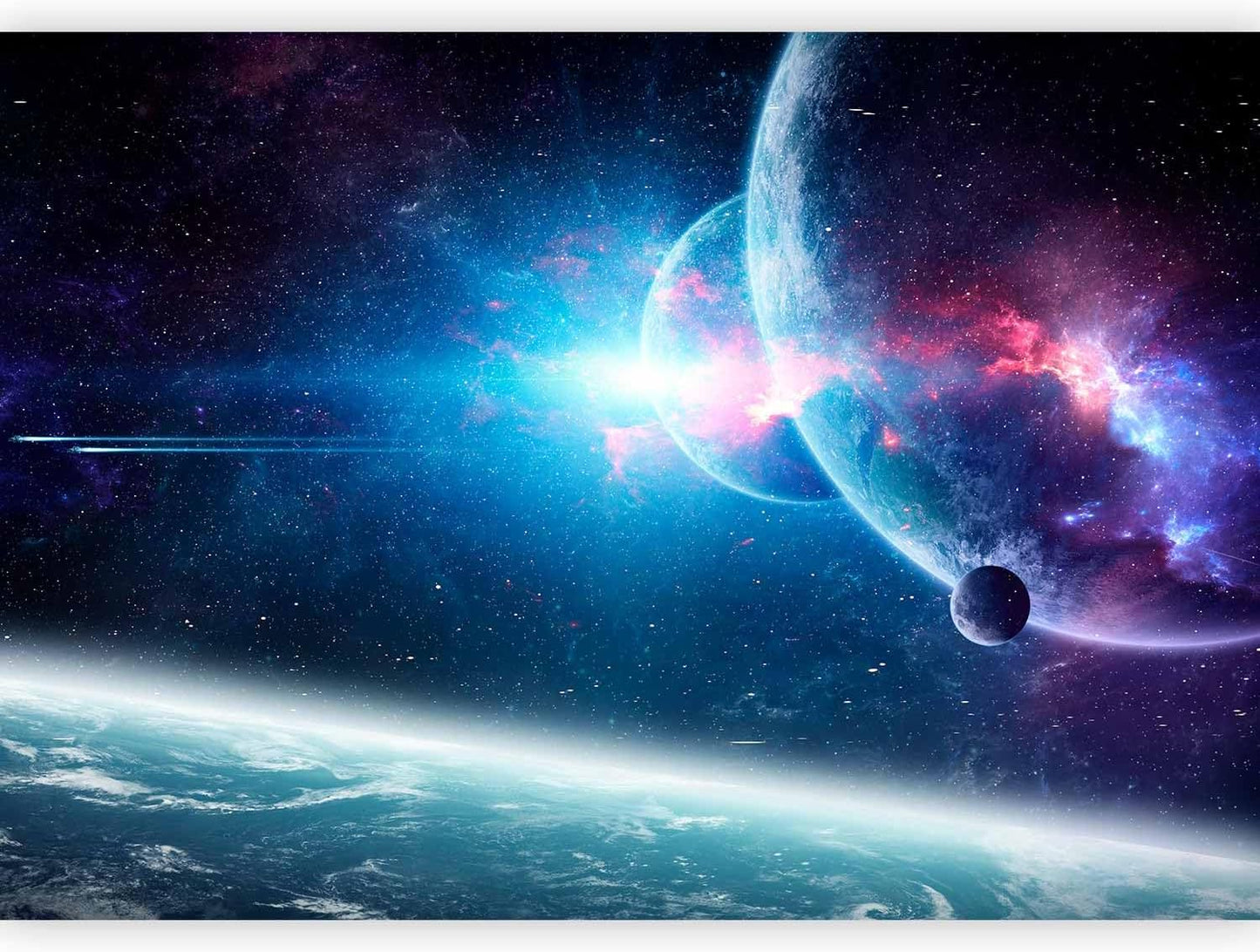 artgeist Wall Mural Cosmos 154x110 in - Peel and Stick Self-Adhesive Wallpaper Removable Large Sticker Foil Wall Decor Print Stars Solar System Universe Space b-C-10047-a-a