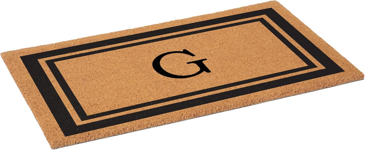 Calloway Mills 152962448 Black Border 24" x 48" Monogram Doormat (Letter G)