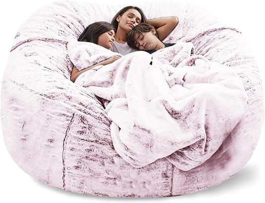 Big Huge Giant Bean Bag Chair for Adults, (No Filler) Bean Bag Chairs in Multiple Sizes and Colors Giant Foam-Filling Required- Machine Washable Covers, Double Stitched Seams (Blood red,6FT)