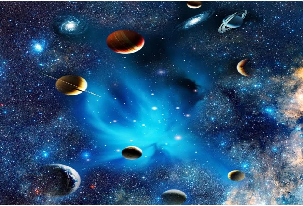 Custom Galaxy Ceiling Wallpaper 3D Space Mural Peel and Stick Wallpaper Galaxy Planet Landscape Ceiling Wall Paper Living Room Wall Murals