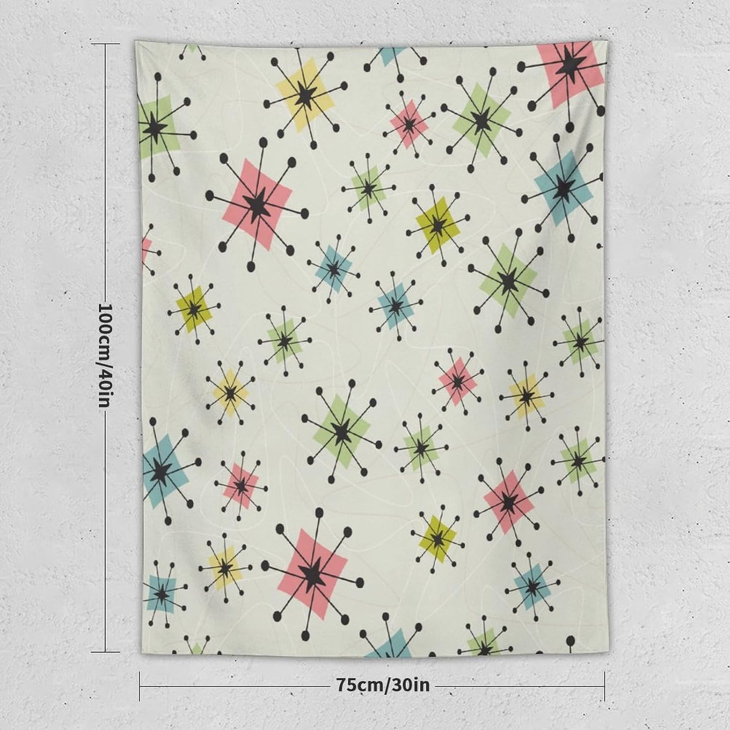 ICMOLYYENLO Abstract Cat Tapestry, Medieval Abstract Atomic Star Cat Vintage Home Wall Hanging Art Tapestry for Bedroom Living Room Dormitory 60x80 Inch