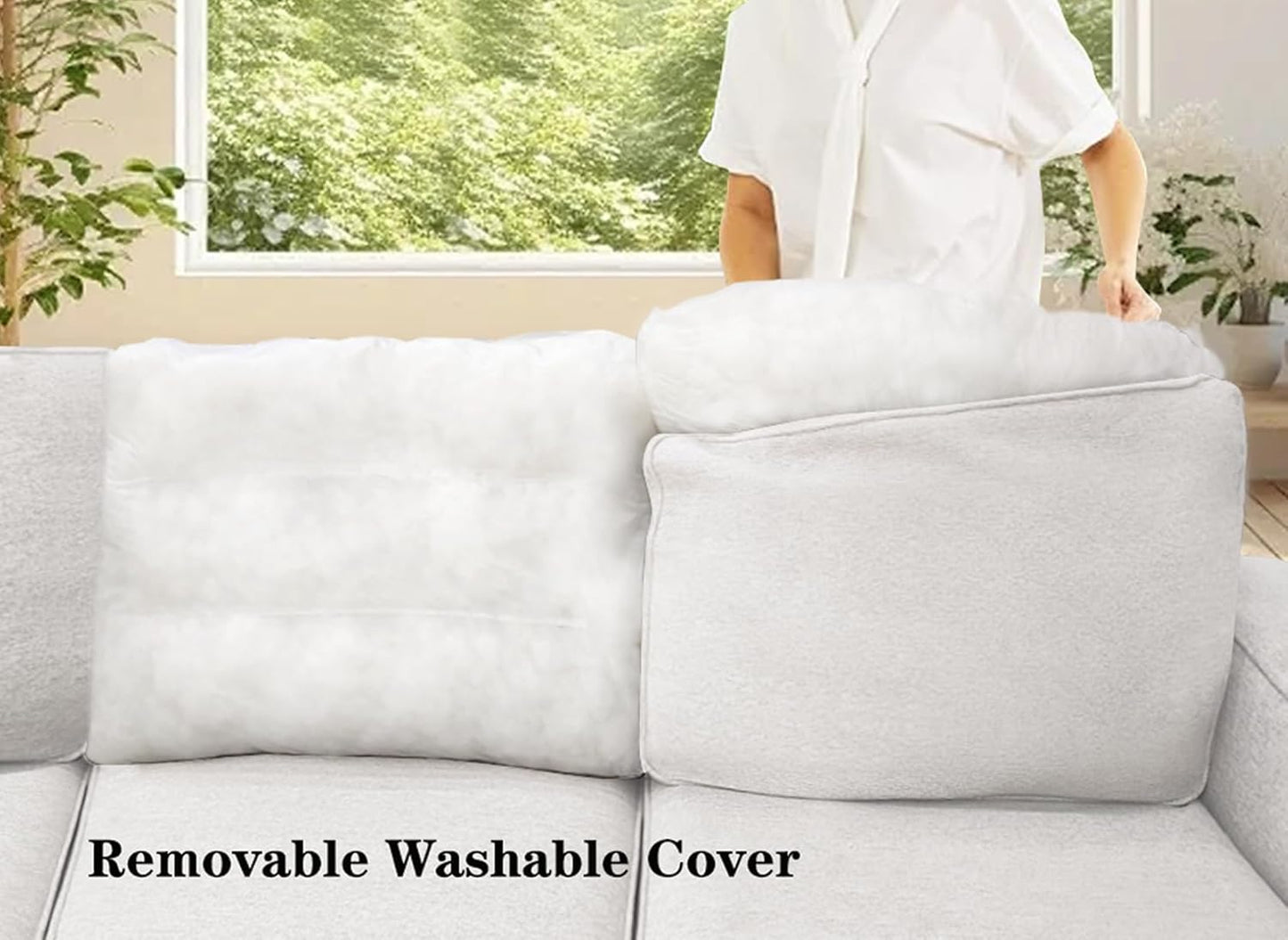 L Lengend Vansen Modular Sectional Sofa U Shaped Couch with Ottoman Modern Reversible Corner Sectional Couch for Living Room (Cream, 2+3)