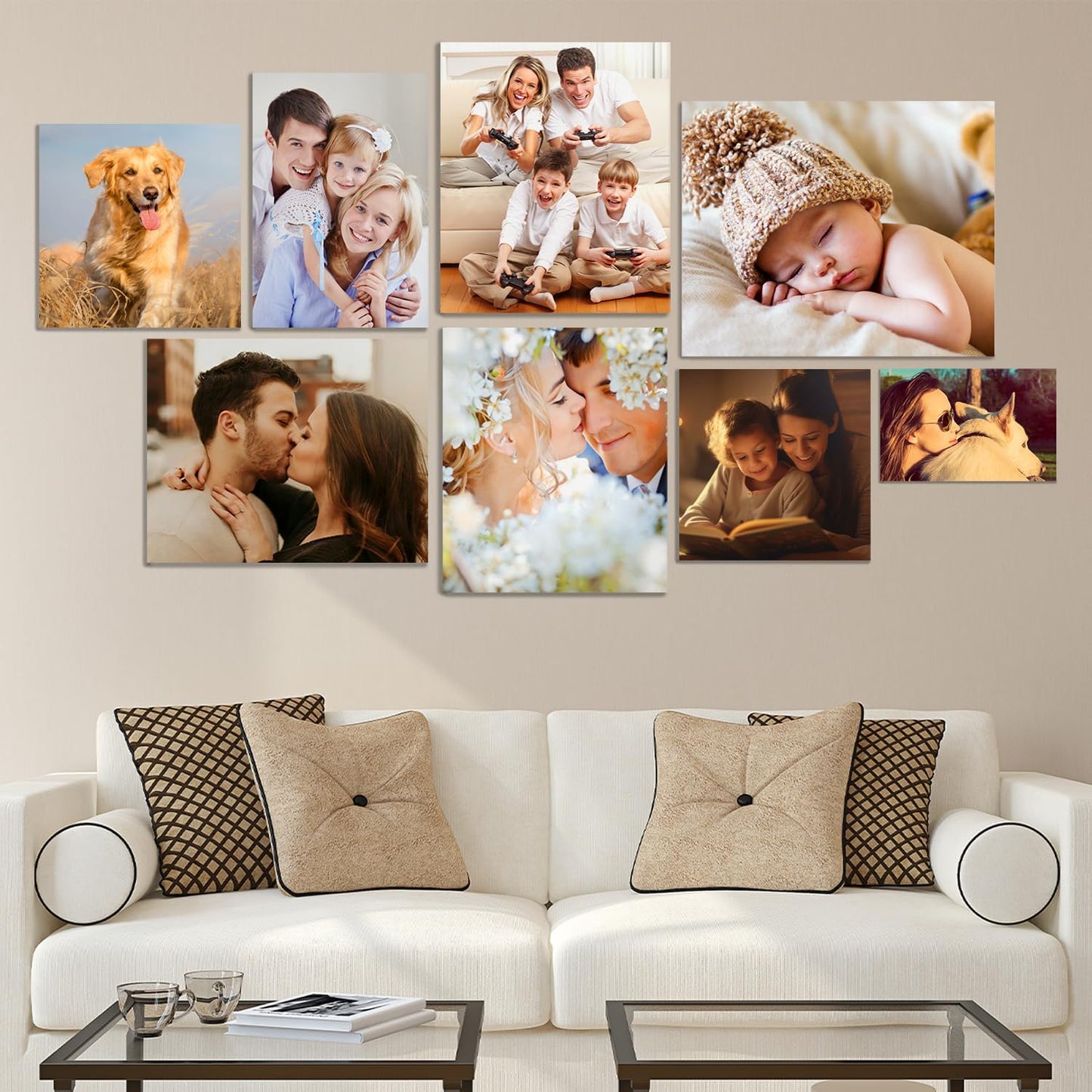 Ship Next Day - Custom Canvas Prints with Your Photos, Personalized Canvas with Pictures Print for Wall Art Bedroom, Customized Photo Gifts for Couple Men Women Mom Baby Dog Family - 10"W x 8"L