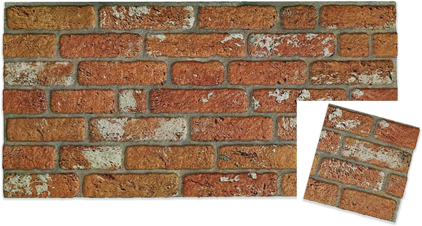 IZODEKOR 3D Wall Panels Brick Effect - Cladding, Stone Look, Styrofoam Facing for Living Room, Kitchen, Bathroom, Balcony, Bedroom, Back of Counter and Teras | Vintage Dream (10" x 10" Sample)