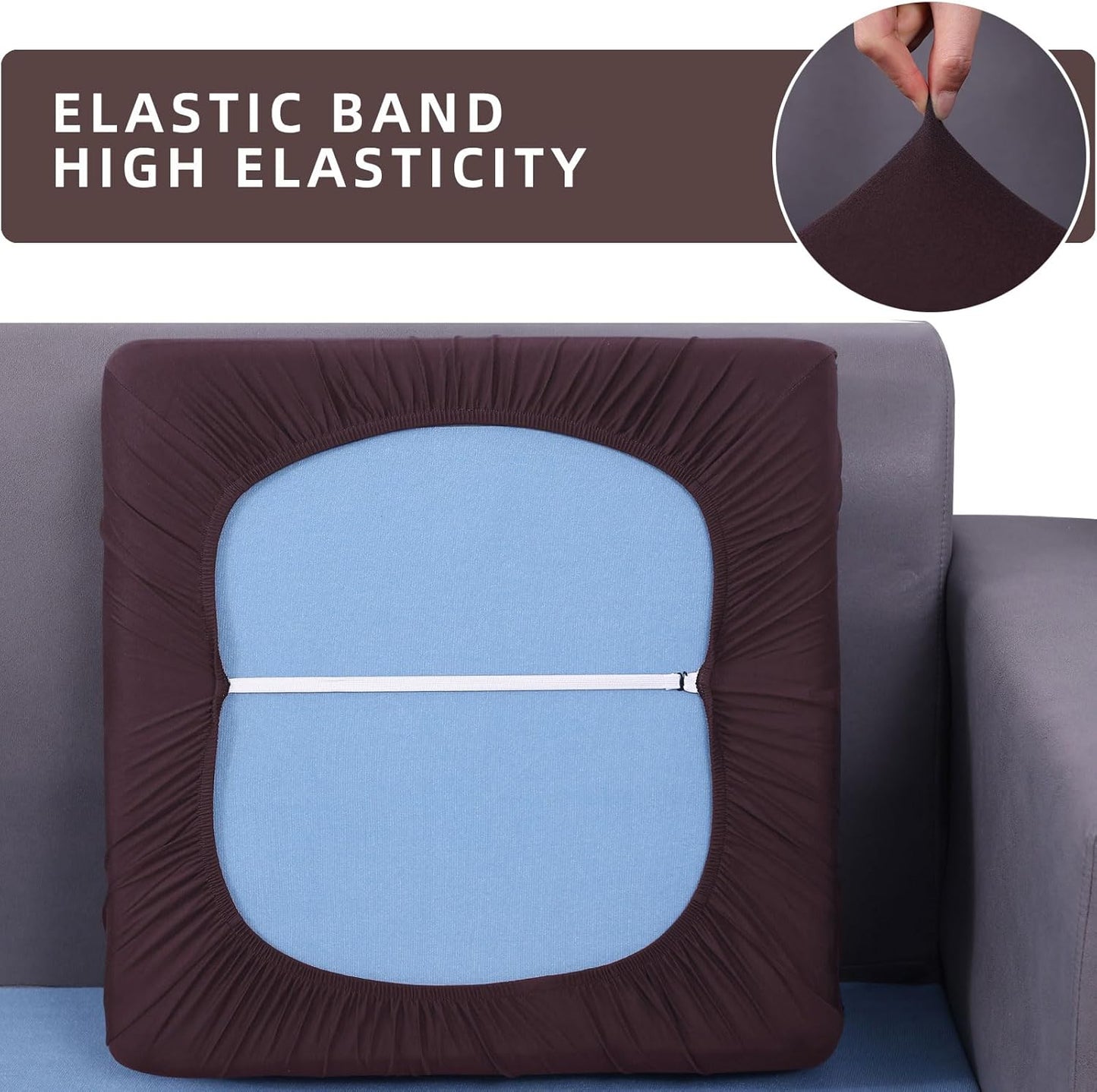 hyha Waterproof Couch Cushion Covers, Sectional Sofa Slipcovers Washable, L Shape Chaise Dog Couch Covers for Sectional Sofa, Universal Furniture Protector (1 Piece for Chaise, Chocolate)